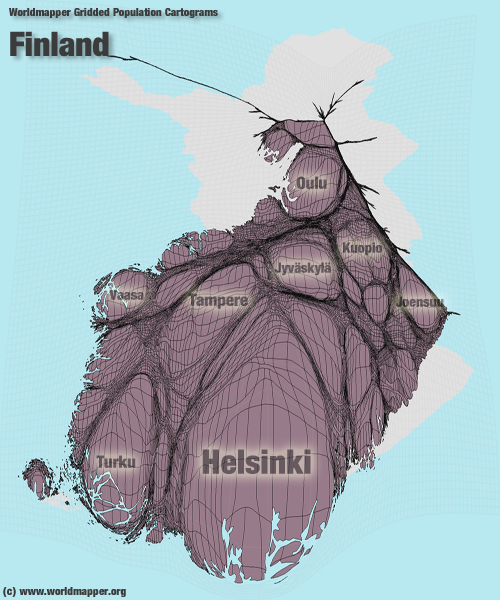 Finnland Bevölkerung Verteilung