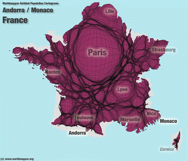 Frankreich Bevölkerung Verteilung