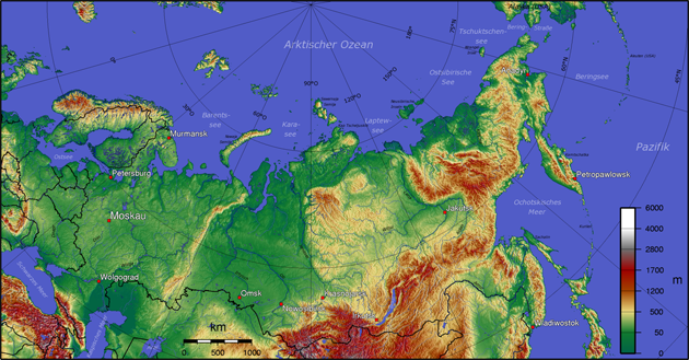Russland Landkarte