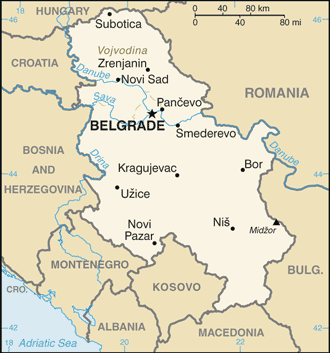 Serbien Karte