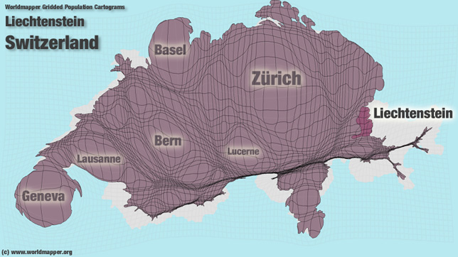 Schweiz Bevölkerung Verteilung