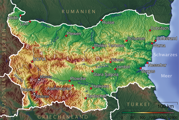 Bulgarien Landkarte