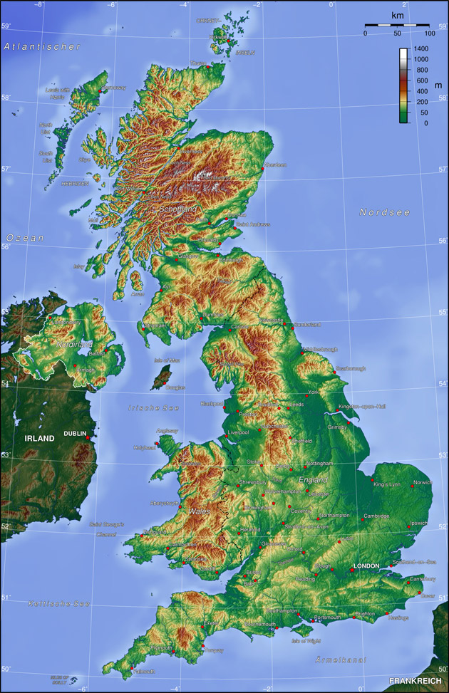Grossbritannien Landkarte