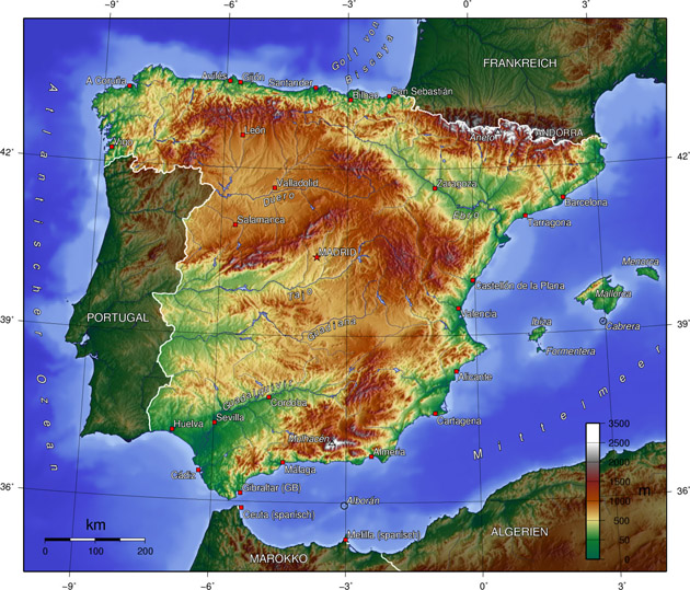 Spanien Landkarte