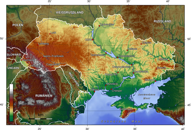 Ukraine Landkarte