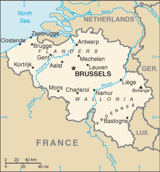 Belgien karte