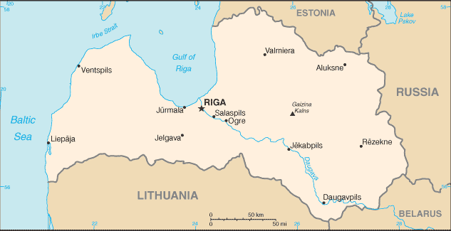 Lettland Karte